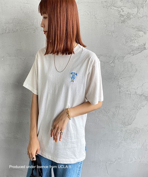 UCLA（ユーシーエルエー）の「【WEB限定】[UCLA/ユーシーエルエー] ワンポイント刺繍ロゴTシャツ（Tシャツ/カットソー・レディース・ホワイト/ネイビー/グリーン・M/L）」の11枚目の写真