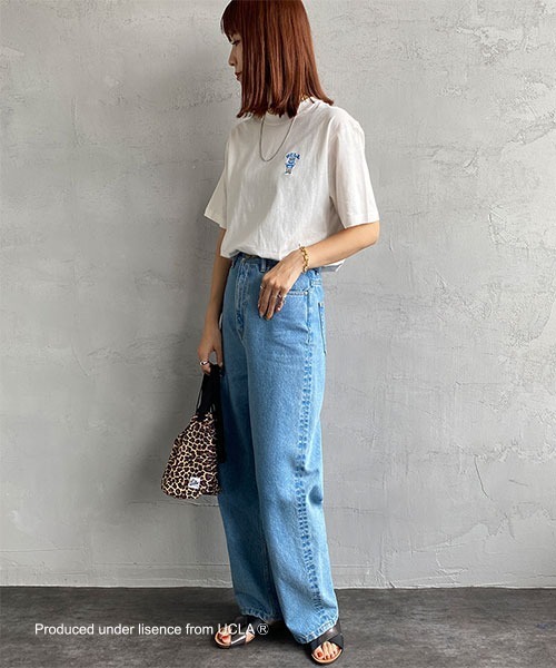 UCLA（ユーシーエルエー）の「【WEB限定】[UCLA/ユーシーエルエー] ワンポイント刺繍ロゴTシャツ（Tシャツ/カットソー・レディース・ホワイト/ネイビー/グリーン・M/L）」の21枚目の写真