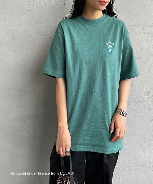 UCLA（ユーシーエルエー）の「【WEB限定】[UCLA/ユーシーエルエー] ワンポイント刺繍ロゴTシャツ（Tシャツ/カットソー・レディース・ホワイト/ネイビー/グリーン・M/L）」の7枚目の写真