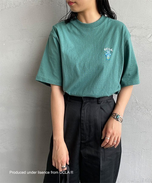 UCLA（ユーシーエルエー）の「【WEB限定】[UCLA/ユーシーエルエー] ワンポイント刺繍ロゴTシャツ（Tシャツ/カットソー・レディース・ホワイト/ネイビー/グリーン・M/L）」の12枚目の写真