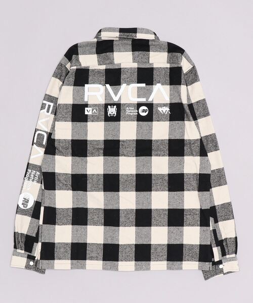 RVCA（ルーカ）の「RVCA/ルーカ チェック柄 バックプリントシャツ BC042-142（シャツ/ブラウス・メンズ・ホワイト/ブラック/グレー・S/M/L）」の4枚目の写真