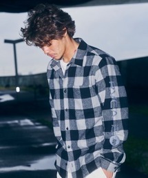 RVCA/ルーカ チェック柄 バックプリントシャツ BC042-142
