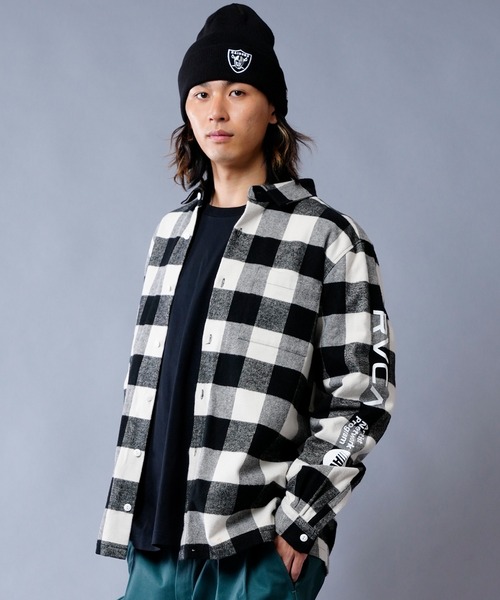 RVCA（ルーカ）の「RVCA/ルーカ チェック柄 バックプリントシャツ BC042-142（シャツ/ブラウス・メンズ・ホワイト/ブラック/グレー・S/M/L）」の3枚目の写真