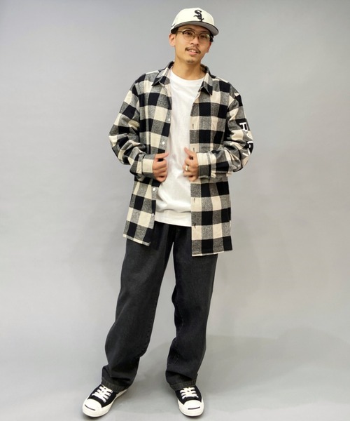 RVCA（ルーカ）の「RVCA/ルーカ チェック柄 バックプリントシャツ BC042-142（シャツ/ブラウス・メンズ・ホワイト/ブラック/グレー・S/M/L）」の14枚目の写真