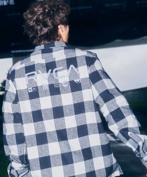 RVCA（ルーカ）の「RVCA/ルーカ チェック柄 バックプリントシャツ BC042-142（シャツ/ブラウス・メンズ・ホワイト/ブラック/グレー・S/M/L）」の10枚目の写真