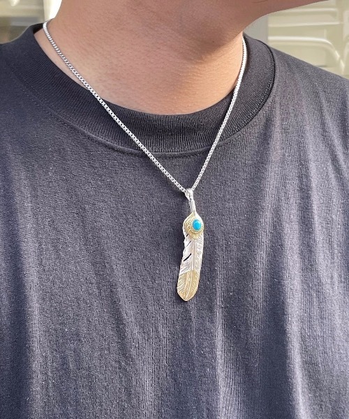 【セール】【blatto 925silver】925シルバートップ 先金 フェザー ネックレス / p1topne21-10g（ネックレス）｜blatto（ブラット）
