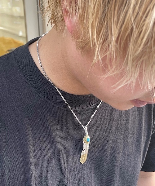【セール】【blatto 925silver】925シルバートップ 先金 フェザー ネックレス / p1topne21-10g（ネックレス）｜blatto（ブラット）