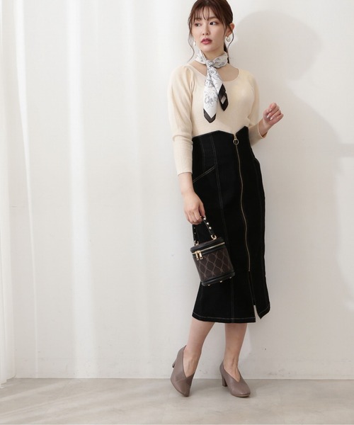 PROPORTION BODY DRESSING(プロポーションボディドレッシング)の「フロントファスナーデニムタイト / 1212220802(スカート・レディース・ブラック/ダークネイビー・SMALL/MEDIUM)」の21枚目の写真