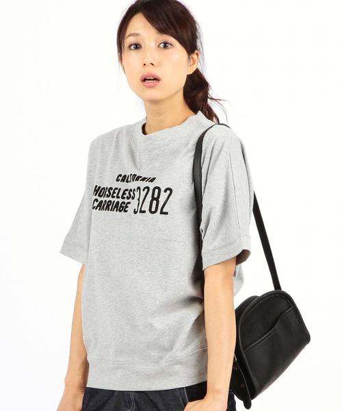 coen（コーエン）の「ロゴドルマンカットソー（Tシャツ/カットソー・レディース・ライトグレー/クリーム/ネイビー・FREE）」の2枚目の写真