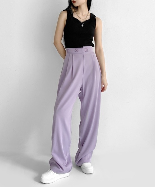 LVEU.（ラブユ.）の「Heart neck sleeveless rib tops / ハートネックノースリーブリブトップス（タンクトップ・レディース・ブラック・FREE）」の5枚目の写真