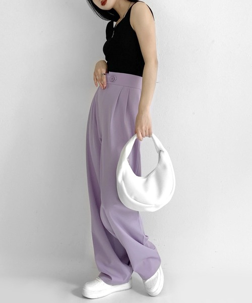 LVEU.（ラブユ.）の「Heart neck sleeveless rib tops / ハートネックノースリーブリブトップス（タンクトップ・レディース・ブラック・FREE）」の6枚目の写真