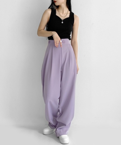 LVEU.（ラブユ.）の「Heart neck sleeveless rib tops / ハートネックノースリーブリブトップス（タンクトップ・レディース・ブラック・FREE）」の8枚目の写真