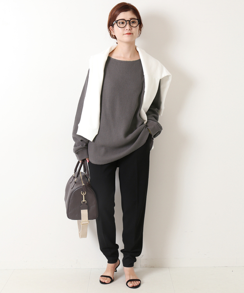 Spick & Span（スピックアンドスパン）の「ルーズワッフルロンTEE（Tシャツ/カットソー・レディース・ホワイト/チャコールグレー/ベージュ・FREE）」の21枚目の写真