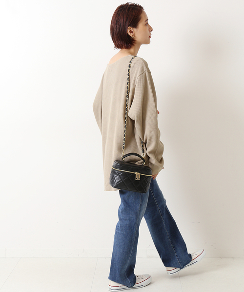 Spick & Span（スピックアンドスパン）の「ルーズワッフルロンTEE（Tシャツ/カットソー・レディース・ホワイト/チャコールグレー/ベージュ・FREE）」の18枚目の写真