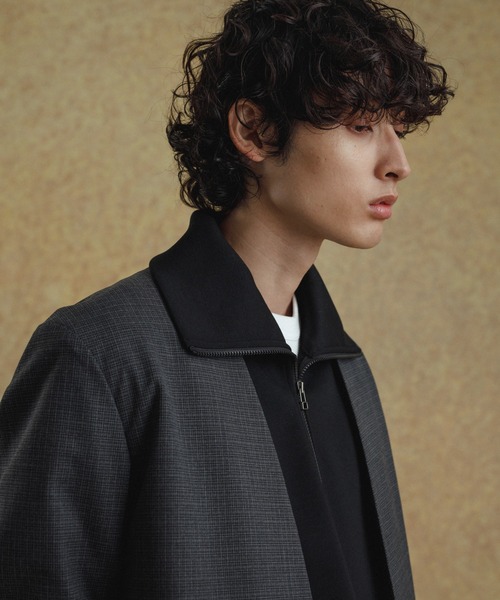 ADAM ET ROPE'（アダムエロペ）の「鹿の子ダンボール オーバーサイズ ハーフジップ プルオーバー（パーカー・メンズ・グレー系その他/ブラック・L/M）」の13枚目の写真