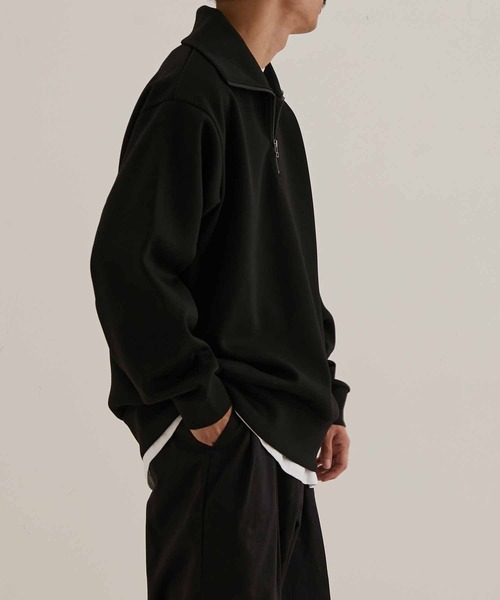 ADAM ET ROPE'（アダムエロペ）の「鹿の子ダンボール オーバーサイズ ハーフジップ プルオーバー（パーカー・メンズ・グレー系その他/ブラック・L/M）」の22枚目の写真