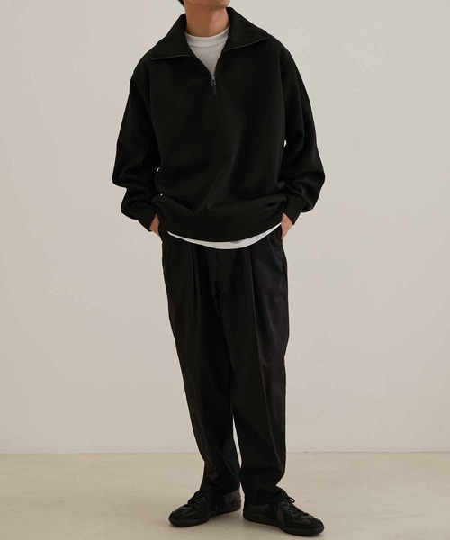 ADAM ET ROPE'（アダムエロペ）の「鹿の子ダンボール オーバーサイズ ハーフジップ プルオーバー（パーカー・メンズ・グレー系その他/ブラック・L/M）」の17枚目の写真