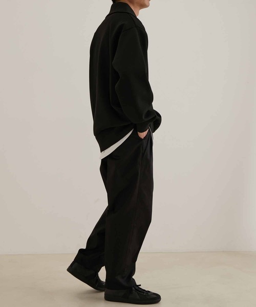 ADAM ET ROPE'（アダムエロペ）の「鹿の子ダンボール オーバーサイズ ハーフジップ プルオーバー（パーカー・メンズ・グレー系その他/ブラック・L/M）」の4枚目の写真