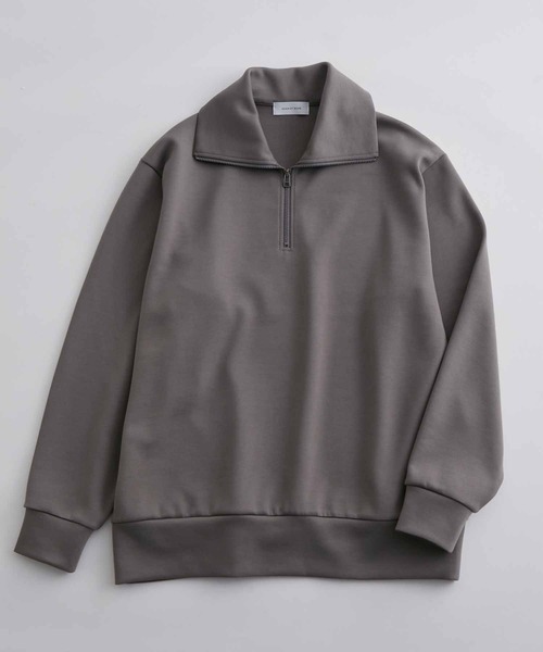ADAM ET ROPE'（アダムエロペ）の「鹿の子ダンボール オーバーサイズ ハーフジップ プルオーバー（パーカー・メンズ・グレー系その他/ブラック・L/M）」の11枚目の写真