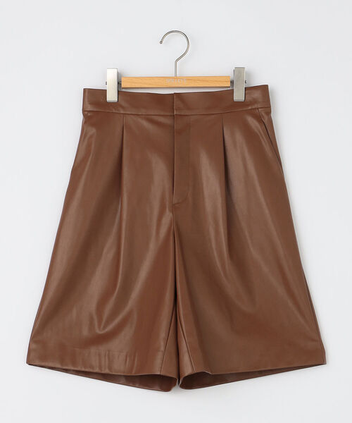 NOLLEY’S Sophi（ノーリーズソフィ）の「フェイクレザーショートパンツ（その他パンツ・レディース・ブラウン/ブラック・38/36）」の4枚目の写真