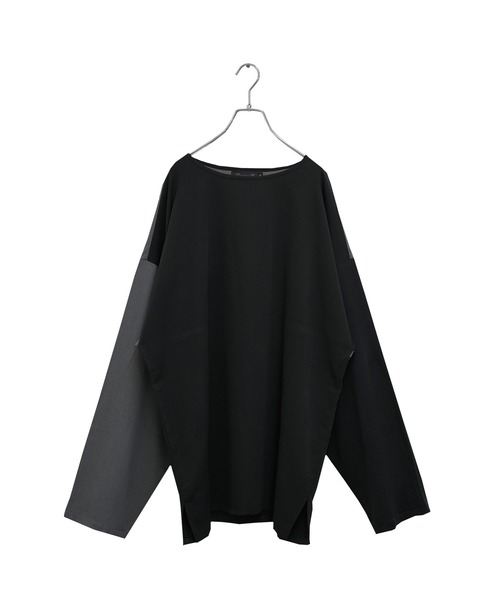 MinoriTY(マイノリティ)の「【MinoriTY】バイカラービッグシルエット切り替えロンT Tシャツ メンズ 無地 秋服 オーバーサイズ 部屋着(Tシャツ/カットソー・メンズ・グレイッシュベージュ/ブラック/ネイビー/グレー/モカ・M/L/S)」の20枚目の写真