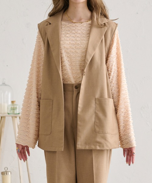 Ambre Neige（アンブルネージュ）の「【新色追加】クシュクシュメロートップス／WEB/EC限定商品（Tシャツ/カットソー・レディース・ブラック/ベージュ/アイボリー・FREE）」の11枚目の写真