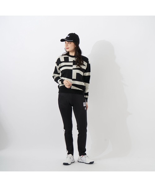 FILA GOLF(フィラゴルフ )の「FILA GOLF/フィラ ゴルフ セーター ニット ジャガード グラフィック柄 軽量 クルーネック プルオーバー(ニット/セーター・レディース・ライトグレー/ブラック/ブラウン/オフホワイト・S/M/L)」の21枚目の写真