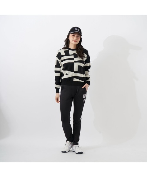 FILA GOLF(フィラゴルフ )の「FILA GOLF/フィラ ゴルフ セーター ニット ジャガード グラフィック柄 軽量 クルーネック プルオーバー(ニット/セーター・レディース・ライトグレー/ブラック/ブラウン/オフホワイト・S/M/L)」の22枚目の写真