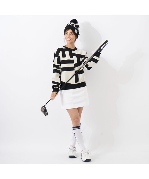 FILA GOLF(フィラゴルフ )の「FILA GOLF/フィラ ゴルフ セーター ニット ジャガード グラフィック柄 軽量 クルーネック プルオーバー(ニット/セーター・レディース・ライトグレー/ブラック/ブラウン/オフホワイト・S/M/L)」の10枚目の写真