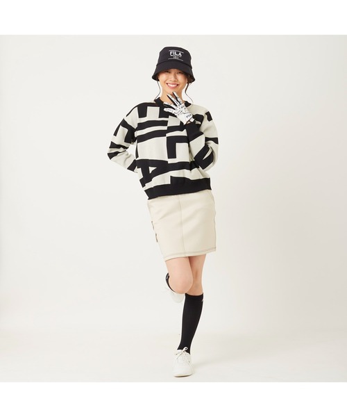 FILA GOLF(フィラゴルフ )の「FILA GOLF/フィラ ゴルフ セーター ニット ジャガード グラフィック柄 軽量 クルーネック プルオーバー(ニット/セーター・レディース・ライトグレー/ブラック/ブラウン/オフホワイト・S/M/L)」の14枚目の写真