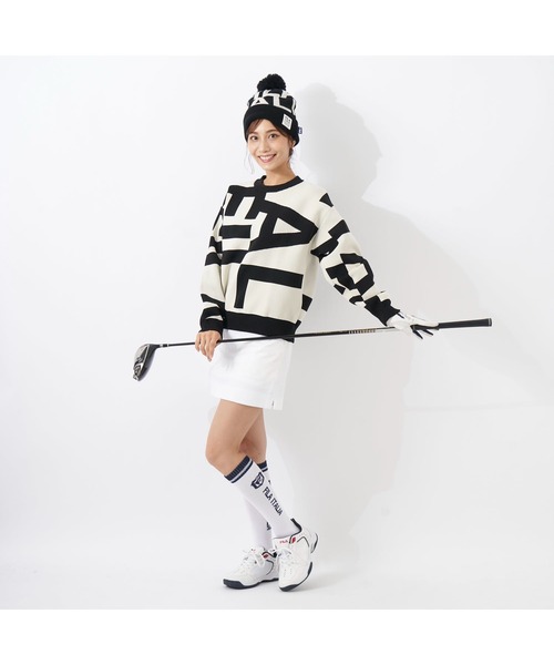 FILA GOLF(フィラゴルフ )の「FILA GOLF/フィラ ゴルフ セーター ニット ジャガード グラフィック柄 軽量 クルーネック プルオーバー(ニット/セーター・レディース・ライトグレー/ブラック/ブラウン/オフホワイト・S/M/L)」の11枚目の写真