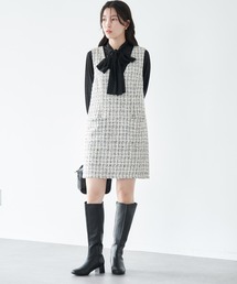 earth music&ecology | ツイードジャンパースカート(ワンピース)