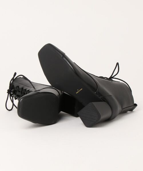 Sugar Sugar（シュガーシュガー）の「【SUGAR SUGAR シュガーシュガー】スクエアレースアップブーツ（ブーツ・レディース・ブラック/アイボリー・LL/S/M/L）」の13枚目の写真