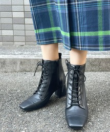 【SUGAR SUGAR シュガーシュガー】スクエアレースアップブーツ