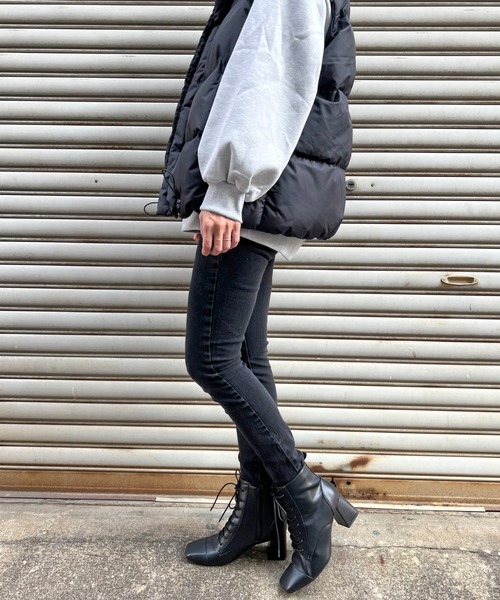 Sugar Sugar（シュガーシュガー）の「【SUGAR SUGAR シュガーシュガー】スクエアレースアップブーツ（ブーツ・レディース・ブラック/アイボリー・LL/S/M/L）」の18枚目の写真