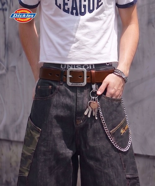 Dickies(ディッキーズ)の「【Dickies / ディッキーズ】合皮ロゴバックル1ホールベルト/通学 通勤 フォーマルなシーンにも対応◎(ベルト・メンズ・ブラック/ダークブラウン/ブラウン系その他/ブラック系その他・ONESIZE)」の3枚目の写真