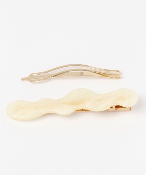 niko and...（ニコアンド）の「ダブルクリップヘアピンセット（ヘアピン・レディース・アイボリー/グリーン/ブラウン・0）」の3枚目の写真