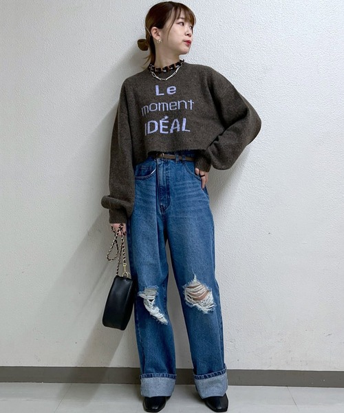 w closet（ダブルクローゼット）の「ロゴジャガードショートプル