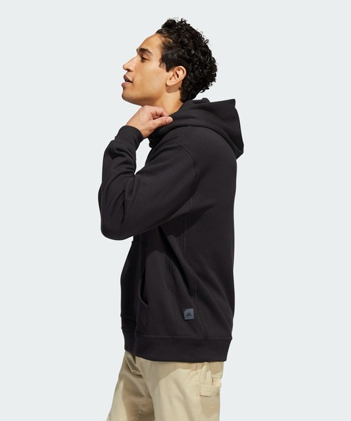 adidas(アディダス)の「ADICROSS ボールエンブレム 長袖フーディー【adidas Golf/アディダスゴルフ】(パーカー・メンズ・ブラック/ブルー・LARGE/MEDIUM/X-SMALL/X-LARGE/SMALL/XX-LARGE/XX-SMALL)」の5枚目の写真