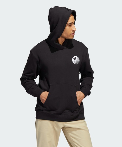 adidas(アディダス)の「ADICROSS ボールエンブレム 長袖フーディー【adidas Golf/アディダスゴルフ】(パーカー・メンズ・ブラック/ブルー・LARGE/MEDIUM/X-SMALL/X-LARGE/SMALL/XX-LARGE/XX-SMALL)」の6枚目の写真