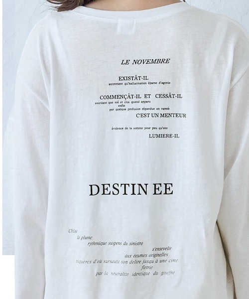 Isn't She?(イズントシー)の「フォトプリントロングスリーブTシャツ(Tシャツ/カットソー・レディース・ベージュ/ホワイト・FREE)」の5枚目の写真