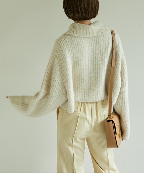 アルパカ混ハーフボタンニット【オンラインストア限定商品】