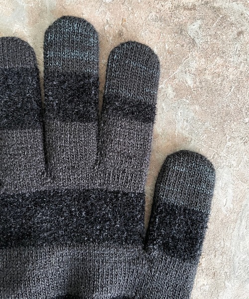 EVOLG（エヴォログ）の「EVOLG エヴォログ: MC.ｖ2　スマホ対応 メンズ　レディース　ユニセックス　ボーダー手袋（手袋・レディース・ブルー/ブラック/ネイビー/ベージュ/レッド・FREE）」の18枚目の写真