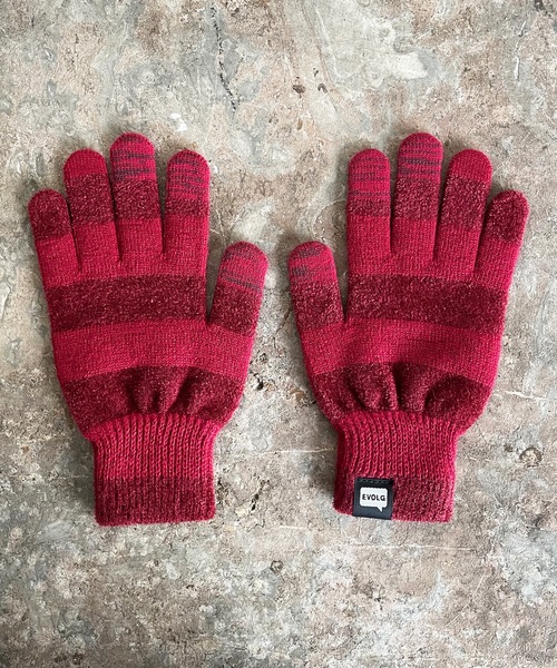 EVOLG（エヴォログ）の「EVOLG エヴォログ: MC.ｖ2　スマホ対応 メンズ　レディース　ユニセックス　ボーダー手袋（手袋・レディース・ブルー/ブラック/ネイビー/ベージュ/レッド・FREE）」の20枚目の写真