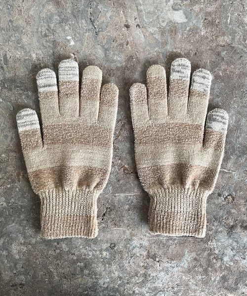 EVOLG（エヴォログ）の「EVOLG エヴォログ: MC.ｖ2　スマホ対応 メンズ　レディース　ユニセックス　ボーダー手袋（手袋・レディース・ブルー/ブラック/ネイビー/ベージュ/レッド・FREE）」の15枚目の写真