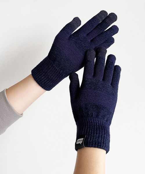 EVOLG（エヴォログ）の「EVOLG エヴォログ: MC.ｖ2　スマホ対応 メンズ　レディース　ユニセックス　ボーダー手袋（手袋・レディース・ブルー/ブラック/ネイビー/ベージュ/レッド・FREE）」の13枚目の写真