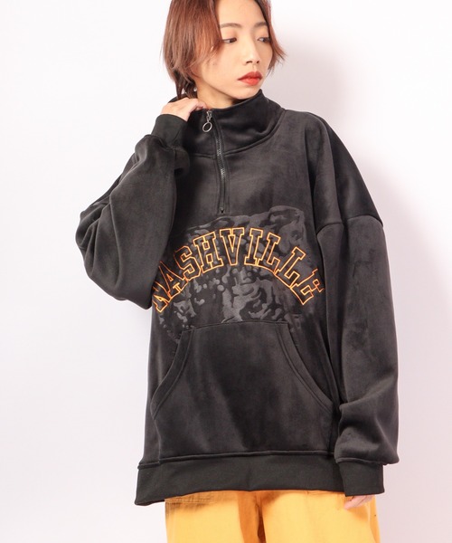 A.T,C in the attic homme(エーティーシーインジアティックオム)の「アーチロゴ マイクロスエード スタンド ハーフZIPトレーナー 2022AW(スウェット・メンズ・ブラック/ベージュ/オフホワイト・L/M)」の20枚目の写真