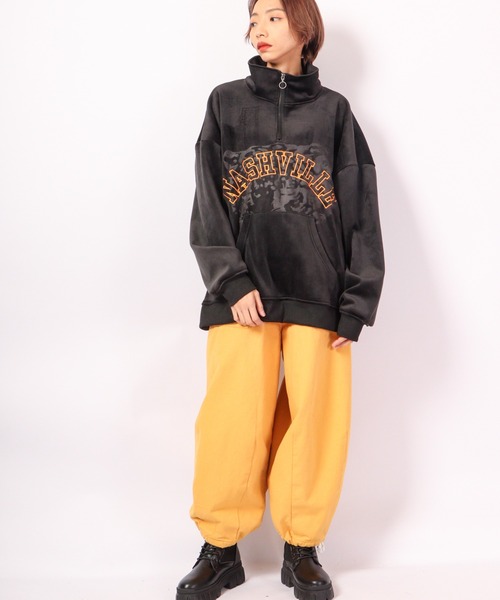 A.T,C in the attic homme(エーティーシーインジアティックオム)の「アーチロゴ マイクロスエード スタンド ハーフZIPトレーナー 2022AW(スウェット・メンズ・ブラック/ベージュ/オフホワイト・L/M)」の18枚目の写真