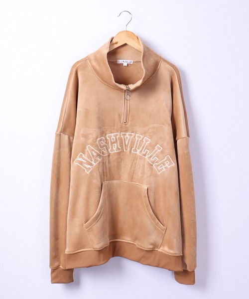 A.T,C in the attic homme(エーティーシーインジアティックオム)の「アーチロゴ マイクロスエード スタンド ハーフZIPトレーナー 2022AW(スウェット・メンズ・ブラック/ベージュ/オフホワイト・L/M)」の13枚目の写真