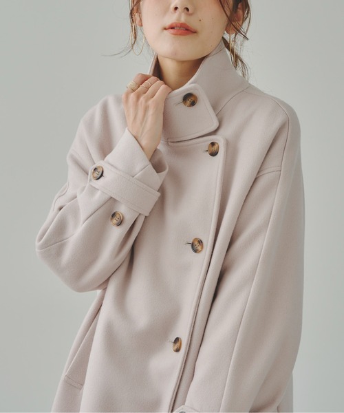 Chez toi（シェトワ）の「袖ボリュームスタンドネックコート（その他アウター・レディース・アイボリー/ブラック/モカ/イエロー・FREE）」の2枚目の写真